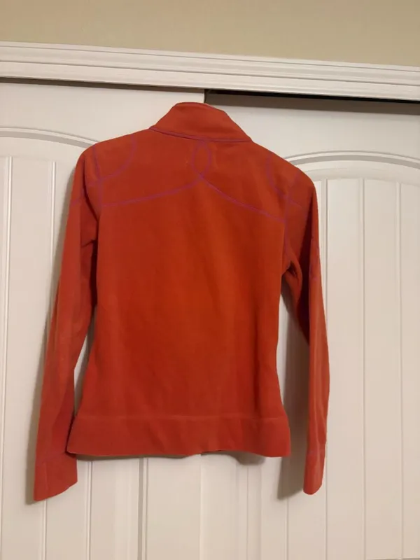Title Nine Quarter Zip Fleece Sweatshirt XSM Xtra Small Orange Long Sleeve Fall - Image 2