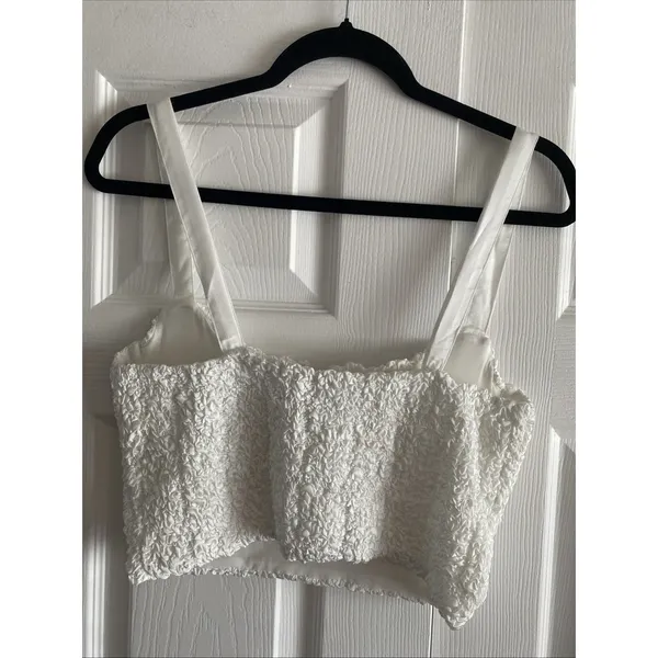 ASTR The‎ Label Popcorn Bustier Crop Top Womens Size S White Y2K NEW Coquette - Image 4