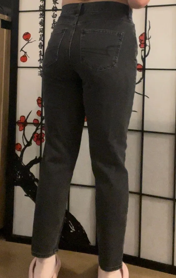 American Eagle Faded Black High-Waisted Mom Jeans - Image 2