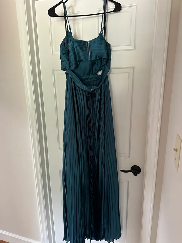 “Got the Glam Teal Pleated Cutout Maxi Dress” - Image 5