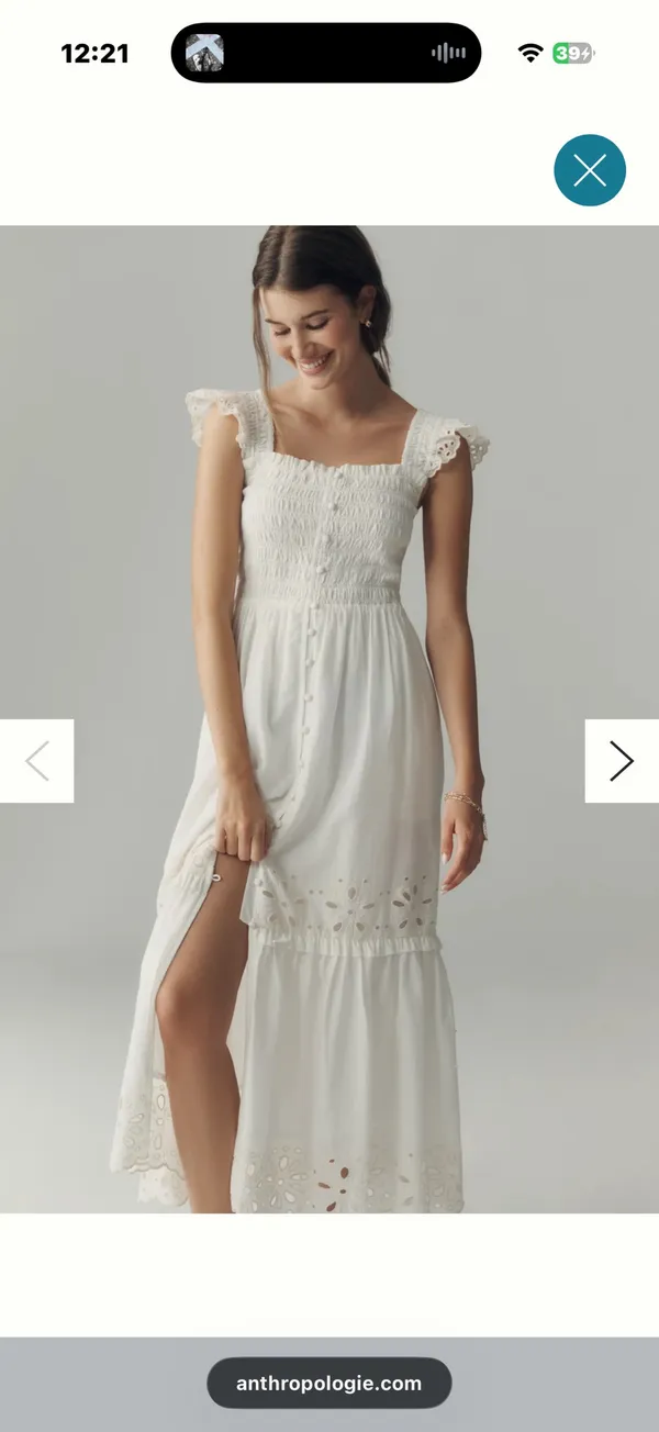 Anthropologie Peregrine Eyelet Midi Dress XS - Image 2