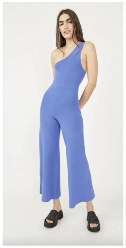 free people fp beach ribbed one shoulder jumpsuit waverly sweater knit - Image 9