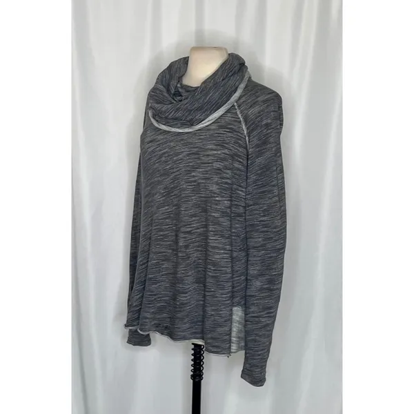 FREE PEOPLE FP Beach Cacoon Cowl Neck Knit Top Gray Space Dye X-Small Small - Image 6
