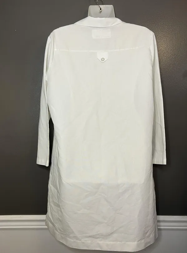 Angelica Lab Coat Mens 34 Large White Long Sleeve 3 Pocket Medical Jacket Unisex - Image 3