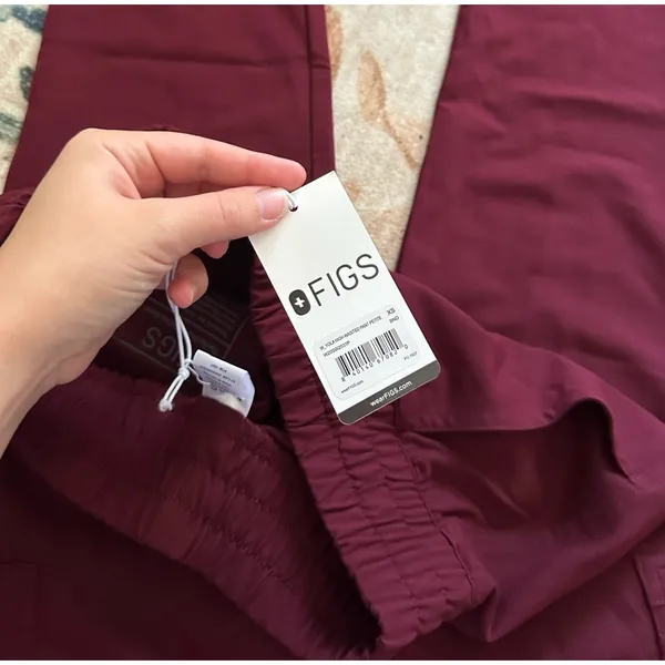 FIGS Yola High Waisted Pant In Burgundy - Image 8
