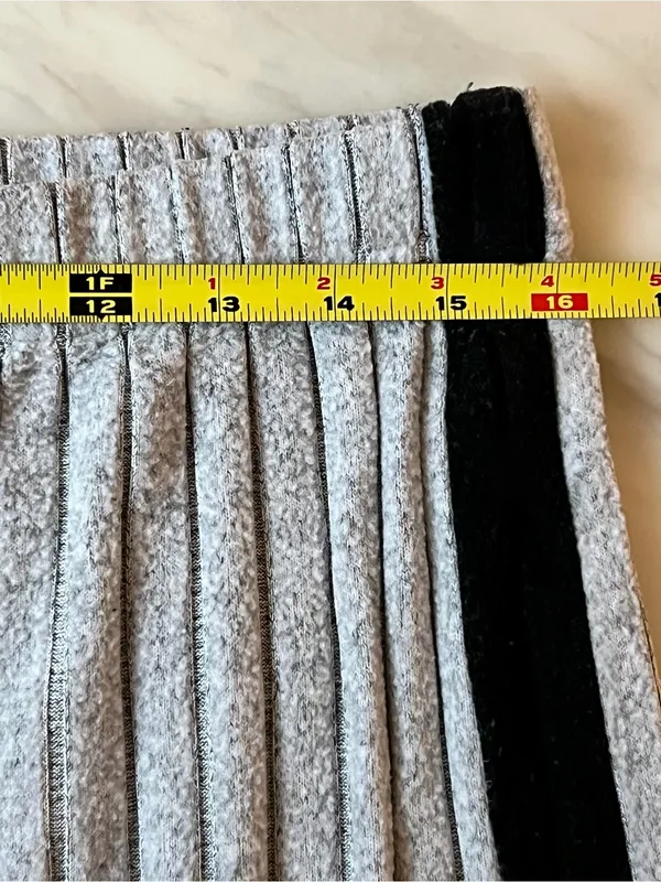 Womens Ribbed Lounge Set Gray Top Pants Side Stripe Soft Stretch Cozy 1XL - Image 7