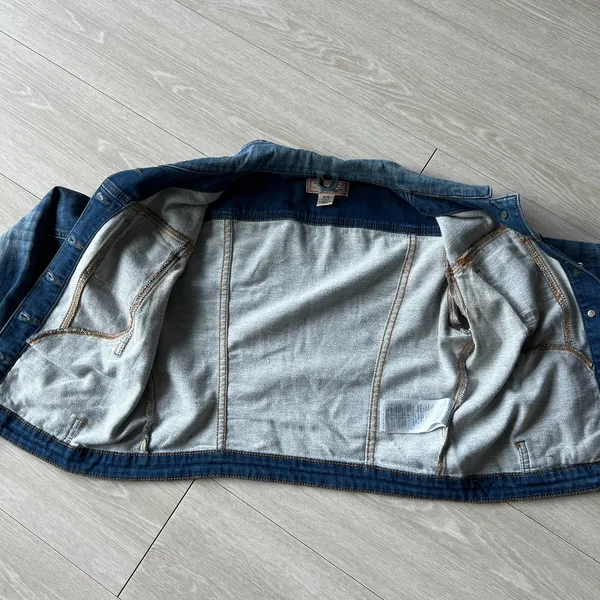 Guess Jeans Cropped Denim Jacket Womens Medium Fits Small - Image 7