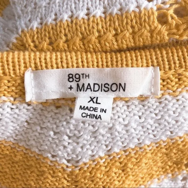 89th & Madison Sweater Perforated Knit Zig Zag Pattern Pullover Size XL - Image 8