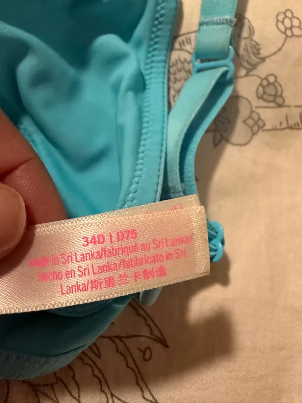 This is a Victoria's Secret blue push-up bra featuring rhinestone-embellished straps. - Image 4