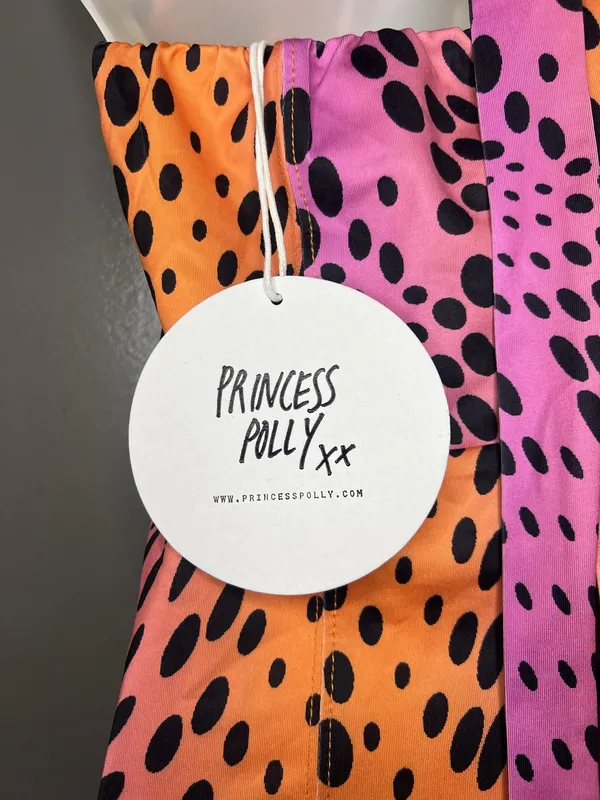 Princess Polly Feel Good Dress Womens 6 Multi Polka Dot Halter Mini Bodycon - Image 9