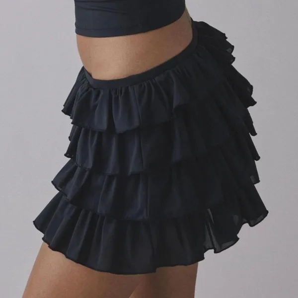 Urban Outfitters Cammy Ruffle Trim Micro Skort Black NWT‎ Size Med MSRP $45 - Image 3
