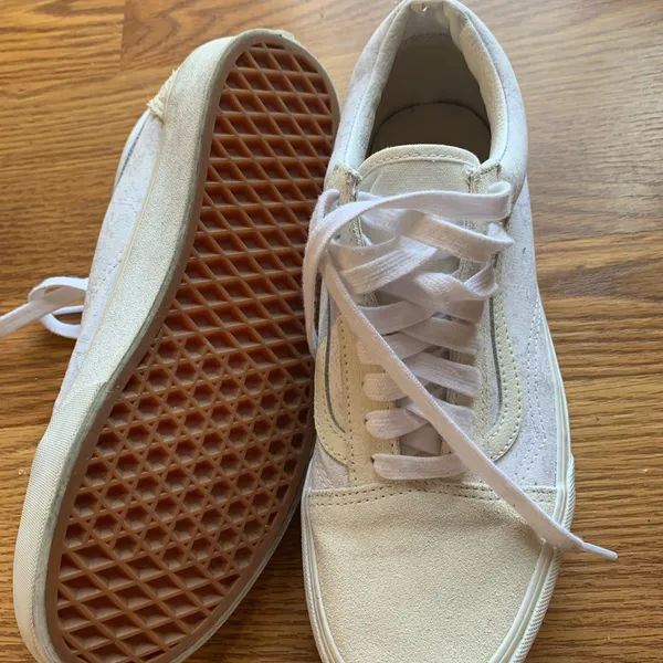 Vans Casual Shoes White Cream Women Size 9 Footwear Everyday Mens 7.5 Shoes - Image 3