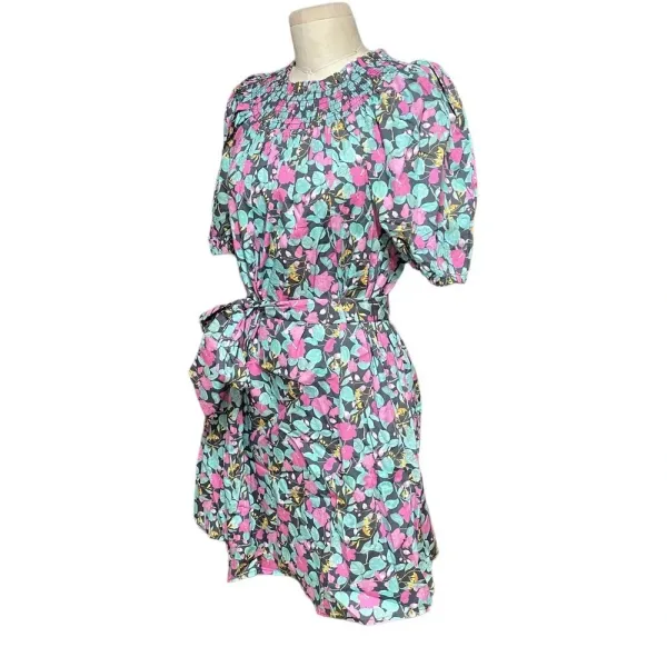 Roller‎ Rabbit Manusa Ainsley Mini Dress Black Floral Print Size Medium - Image 6