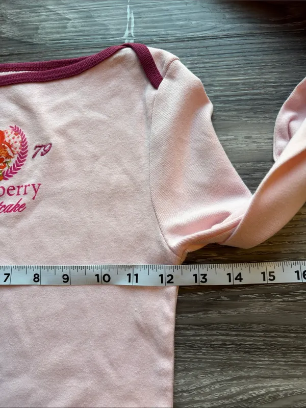 The World of Strawberry Shortcake Pink Long Sleeve Tee 1979 100% Cotton XS - Image 6