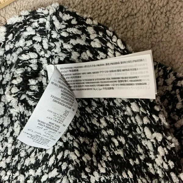 Hollister Black‎ White Speckled Knit Hoodie Sweater Pullover XS - Image 4