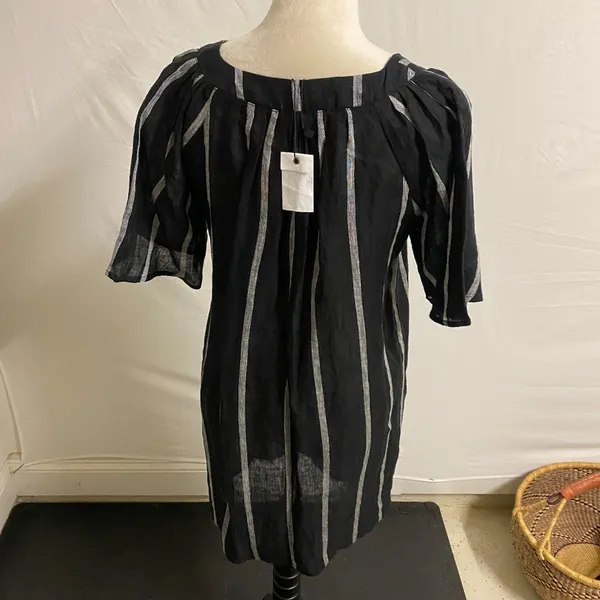 NWT Miou Muse Linen V-Neck Striped Dress - Small - Image 5