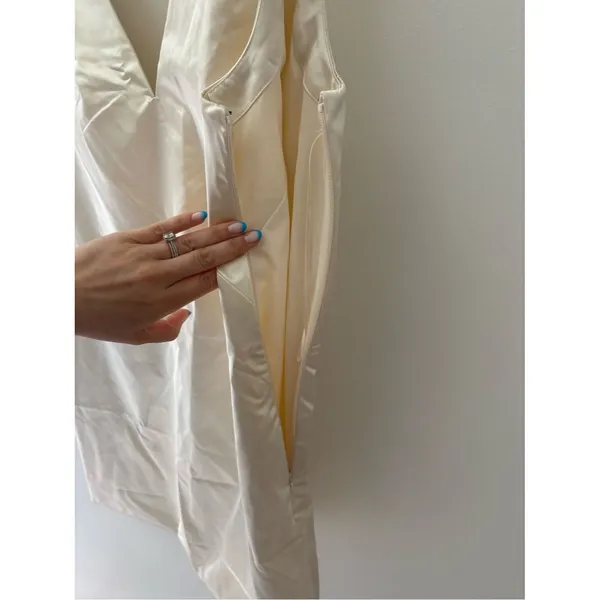 Abercrombie & Fitch Shift Bow-Back Mini Dress Ivory Size Large Tall Sleeveless - Image 10