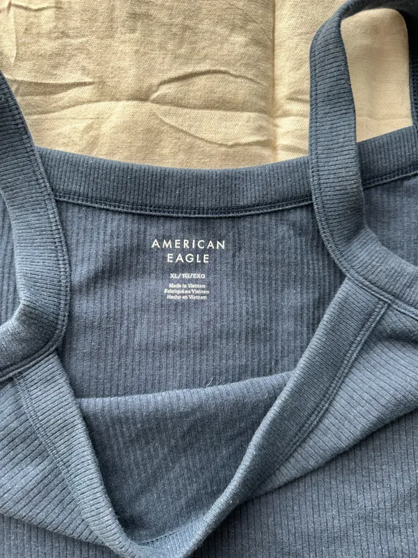 american eagle blue ribbed tank top women’s xl - Image 3