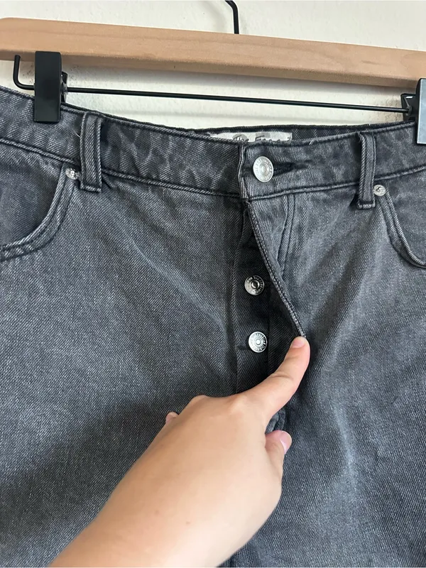 Free People Curvy Black Wash Distressed Jeans Shorts - Image 4