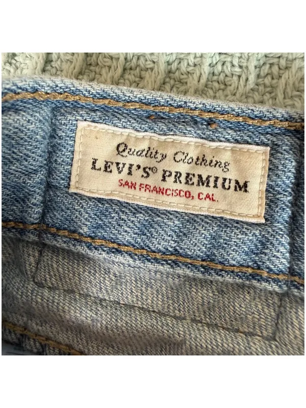 Levis Premium High Loose Shorts Womens 31 Denim Jean Mom Jorts Light Wash - Image 5