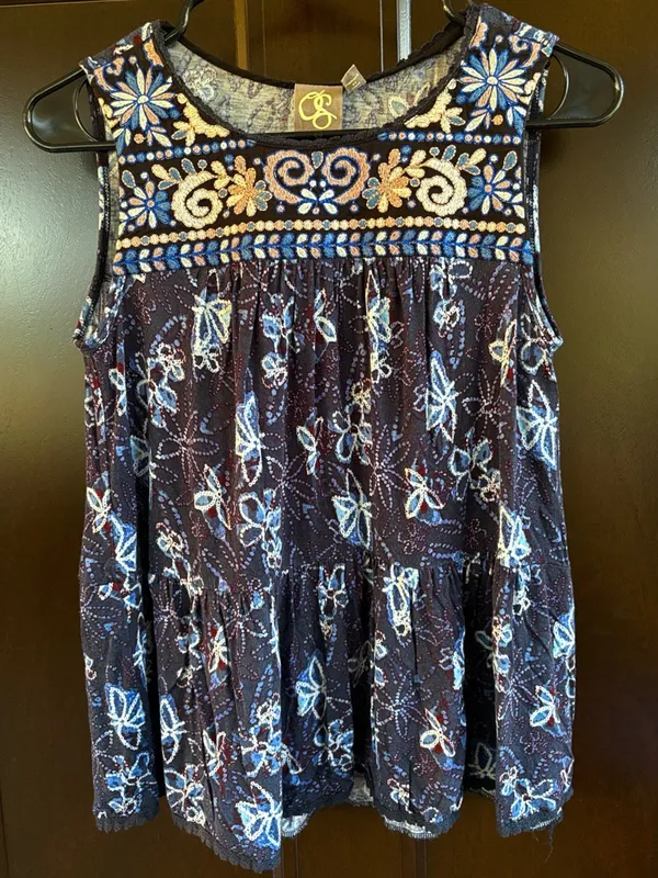 EUC Anthropologie One September Deauville Embroidered Tiered Top Size XS - Image 4