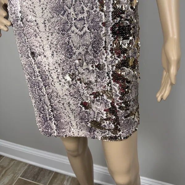 Fab'rik Bodycon Sequins Snakeskin Mini‎ Dress Sz S Cocktail Party Club Sexy Date - Image 6