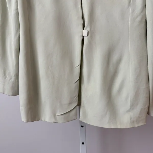 Giorgio Armani Silk Office Siren Academia Minimalist Luxury Blazer 8 Sage Green - Image 5