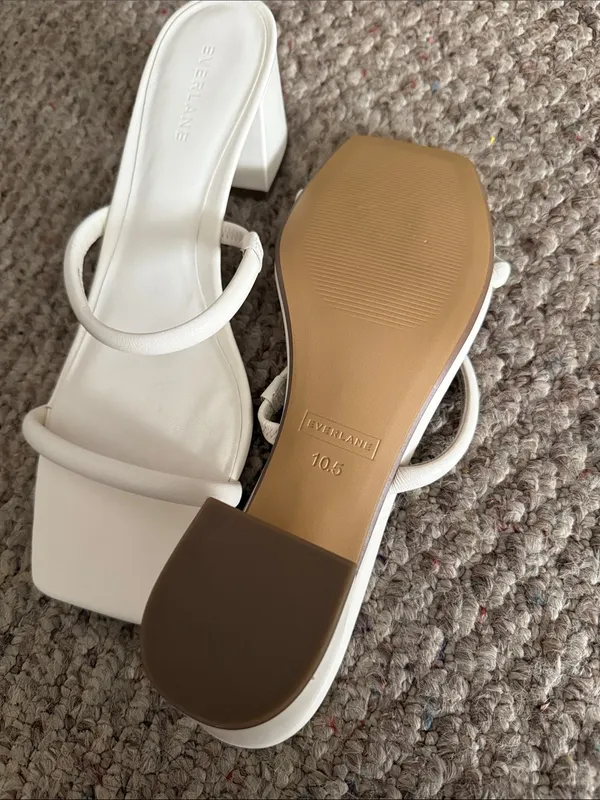 NEW Everlane The Double Strap Heel in White Ivory- Size 10.5 - Image 5
