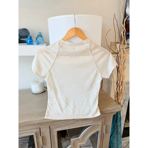 NWOT Sage The Label Short‎ Sleeve Tee Women's Cream Size Medium - Image 3