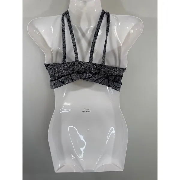 Lululemon Free To‎ Be Wild Sports Bra Black White Geometric Strappy Size 4 - Image 5