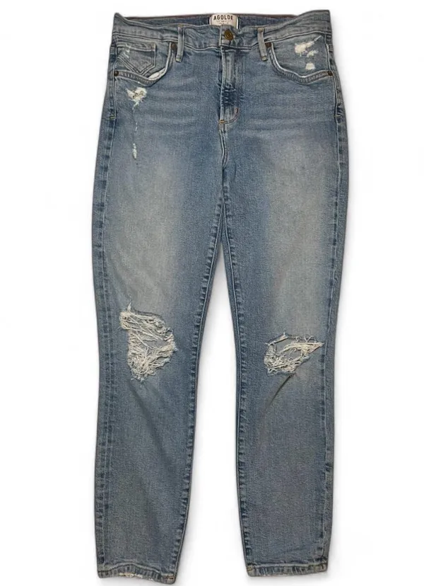 AGOLDE Los Angeles Premium Distressed Sophie High Rise Skinny Crop Jeans Size 28 - Image 7