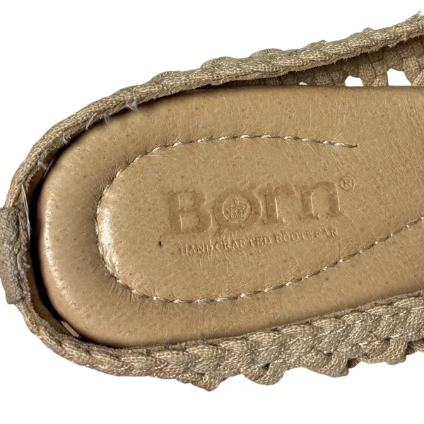 Born Woven Textile Mules Tan Round Toe Slip On Flats Boho Women's Size 6 - Image 9