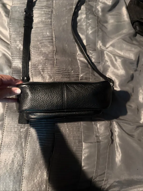 Coach Black Pebbled Leather Crossbody Bag - Image 3