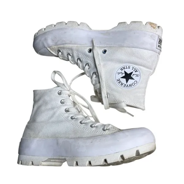 CONVERSE Chuck Taylor High Tops Sneakers Lugged Sole White Womens Size 7 - Image 8