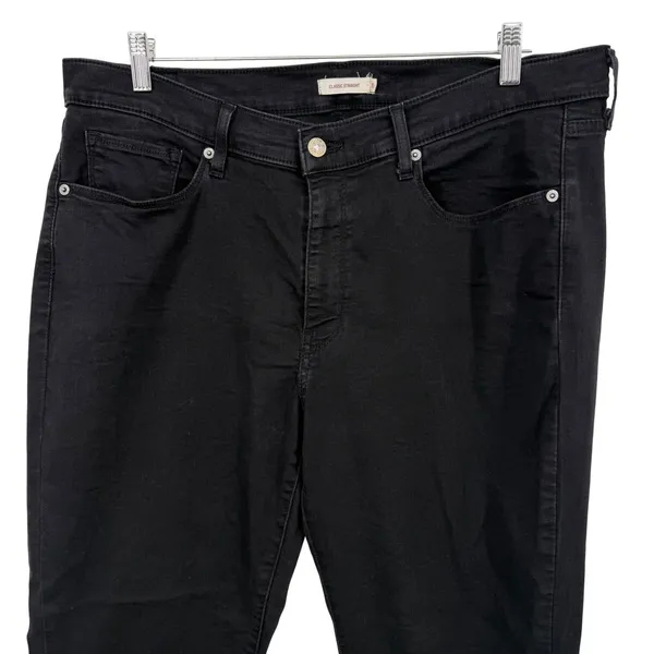Levi's Classic Straight Jeans Women 18 Black Excellent Stretch Denim Mid Rise - Image 5