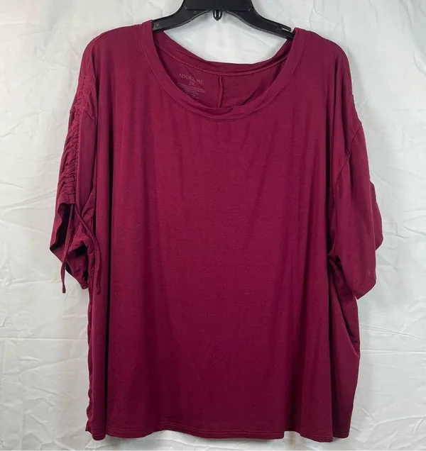 Adore me Laura Dark red knit top and short set SZ 2X - Image 2