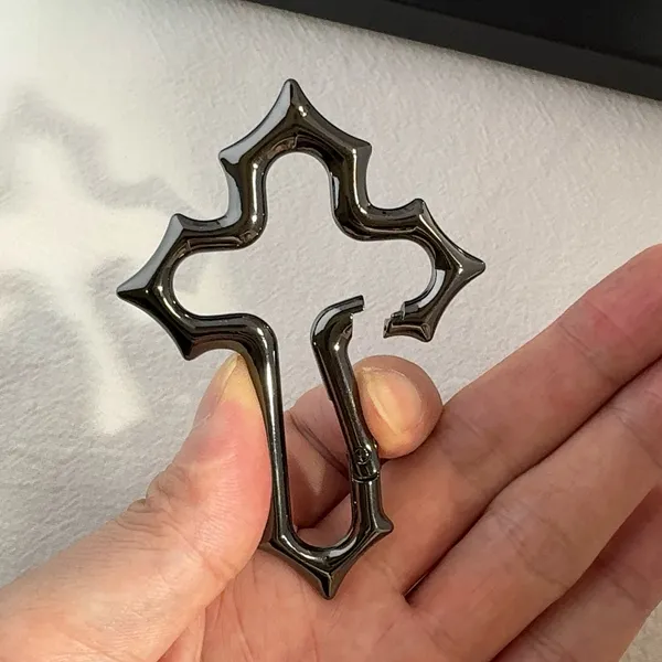 Car Keychain for Men Women Hollow Cross Design Carabiner Keychain Bag Charm - Image 6