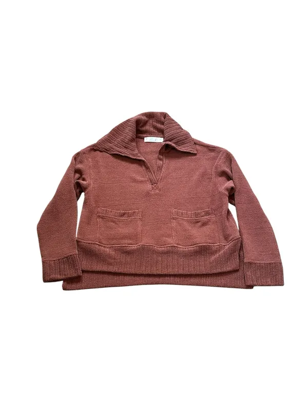 Free People Beach Grace Pullover Sweater V-Neck Slouchy Relaxed Fit Boho Beachy - Image 3