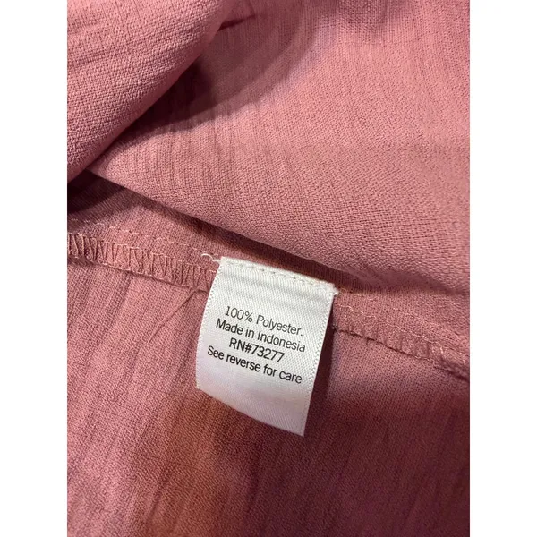 Nine West XL Dusty Rose Tiered Babydoll Tunic Dress Boho Flowy Long Sleeve - Image 8