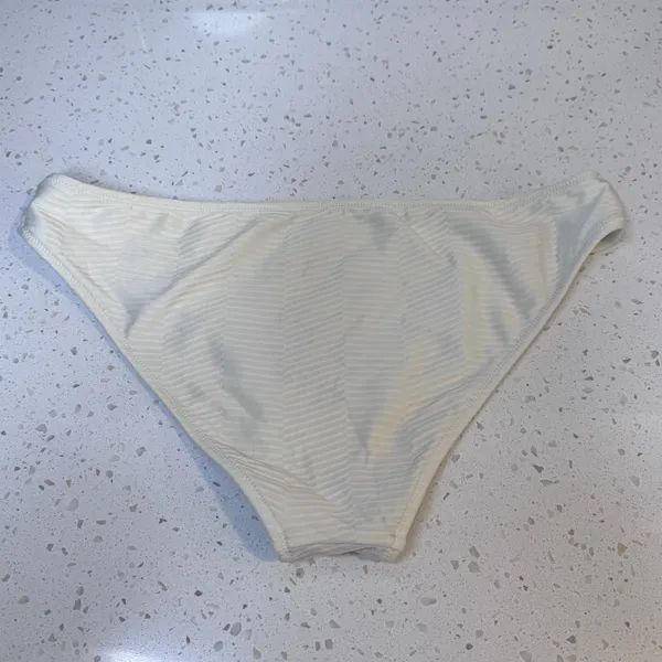 Shade & Shore Womens‎ Cream Ribbed Hipster Bikini Bottom Swimsuit Size Medium M - Image 2