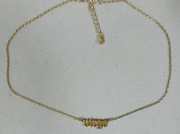 Gold ‘Virgo’ Astrology Zodiac Sign Charm Necklace Choker Jewelry ✨ - Image 5