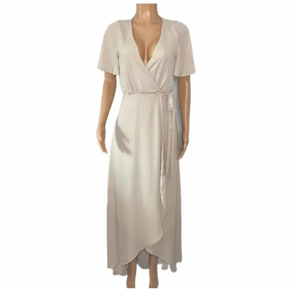 Show‎ Me Your Mumu Dress Medium Sophia Wrap V-neck Flutter Sleeves Maxi - Image 4