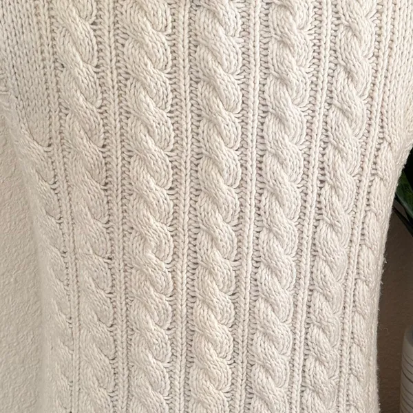 Vintage Cable‎ Knit Sweater Vest Shawl Collar Wool Blend Large - Image 6