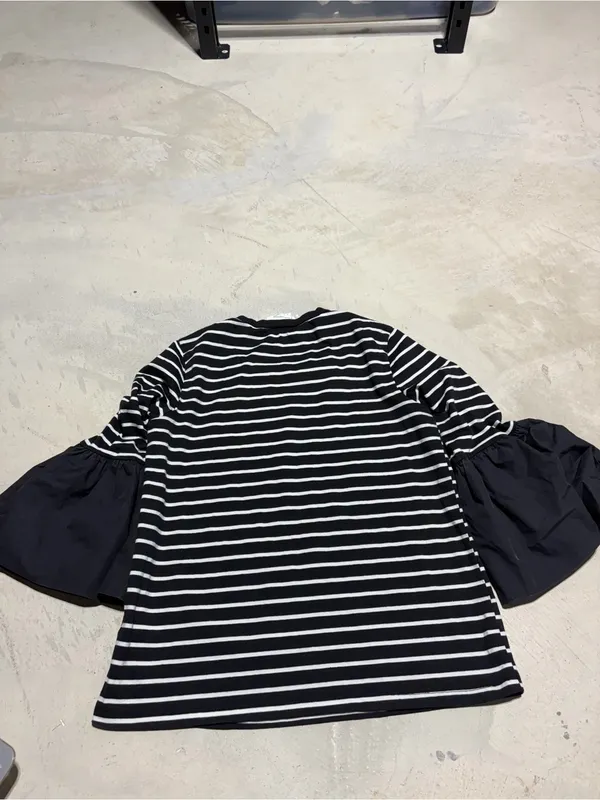 By Anthropologie black and white stripe blouse small - Image 7