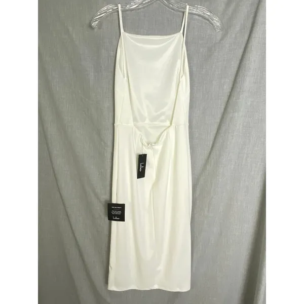 NWT‎ Lulus White Backless Slit Party Dress LWD Formal S - Image 8