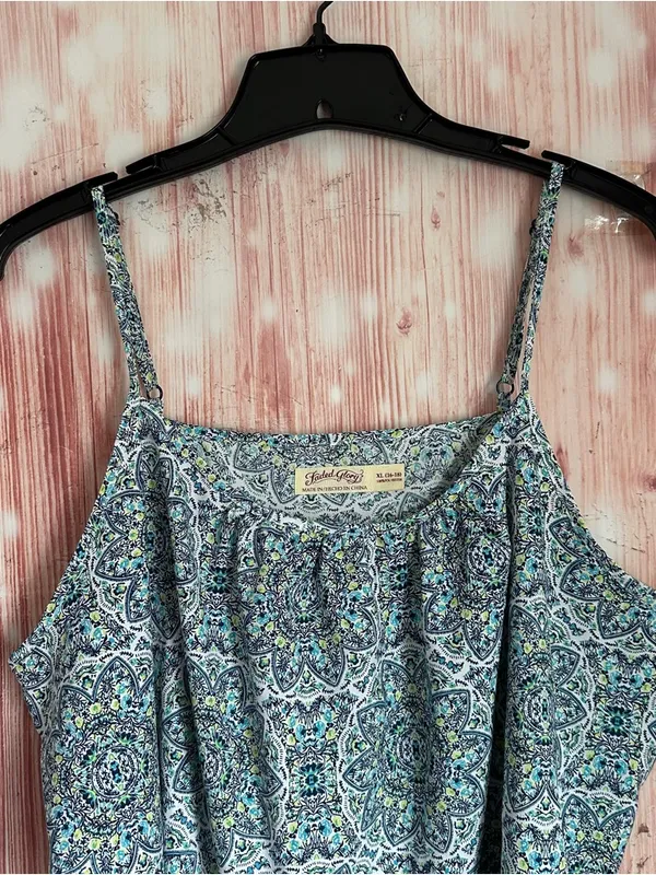 Faded Glory Medallion Blue Mandala Print Swing Tank Top Size XL - Image 3