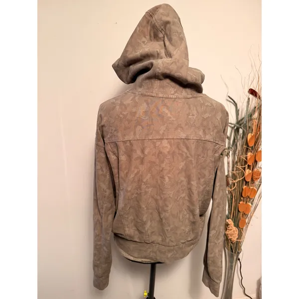 Athleta Camouflage Print Cropped Hoodie Sweatshirt‎ Women MT - Image 4