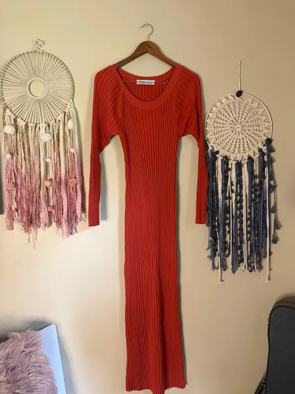 Free People Beach Walk About Knit Ribbed Maxi Dress Size Small - Image 3