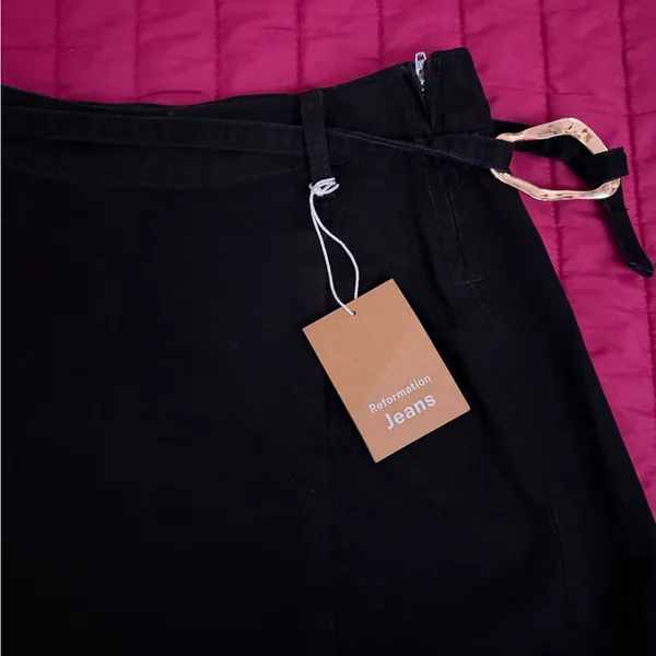 Nwt Reformation Skirt Size 23 Black‎ W Belt - Image 2