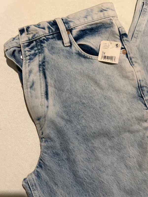 We The Free People 28 Jeans Tapered Baggy Boyfriend Purple Rock Distressed NWT - Image 8